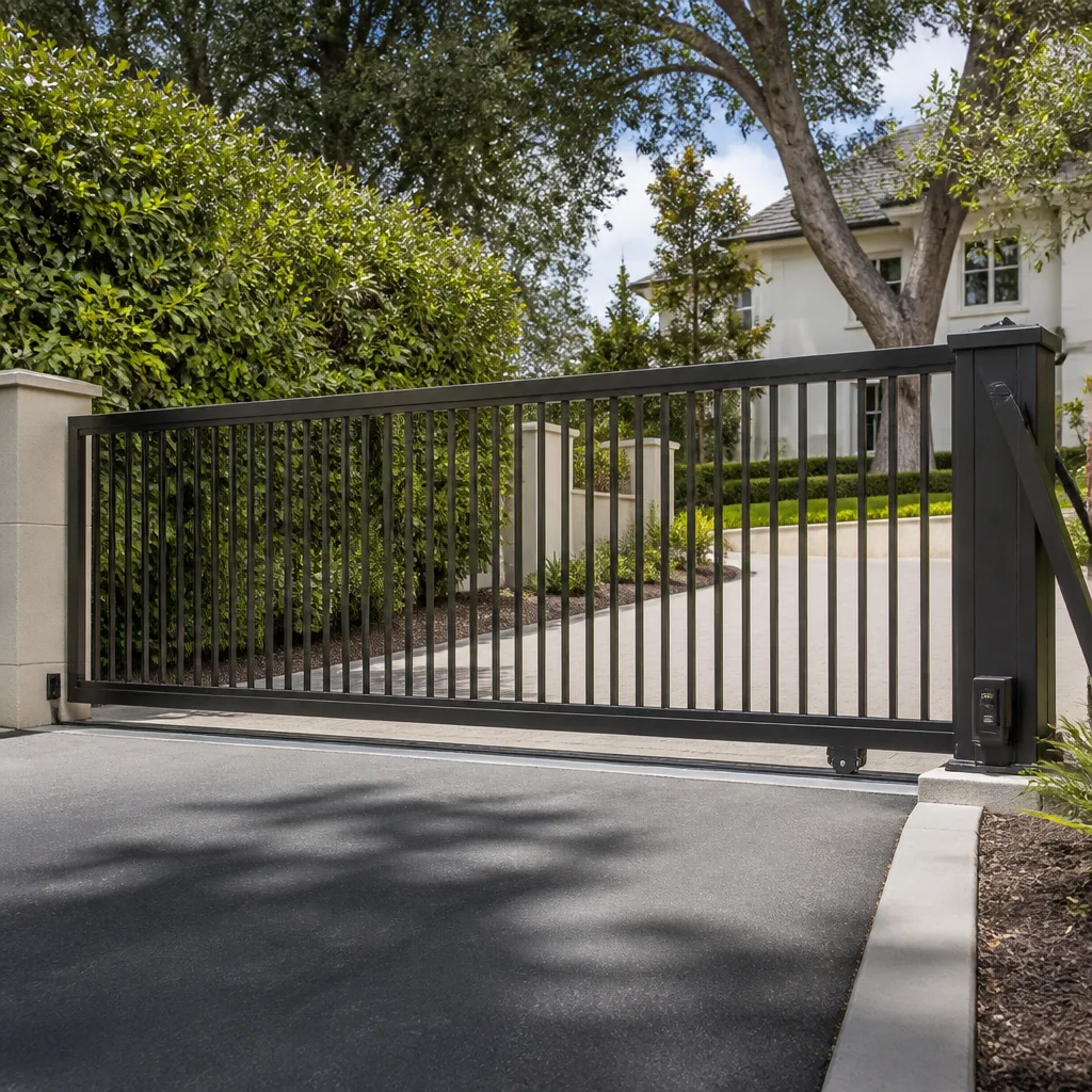 Sliding driveway gates